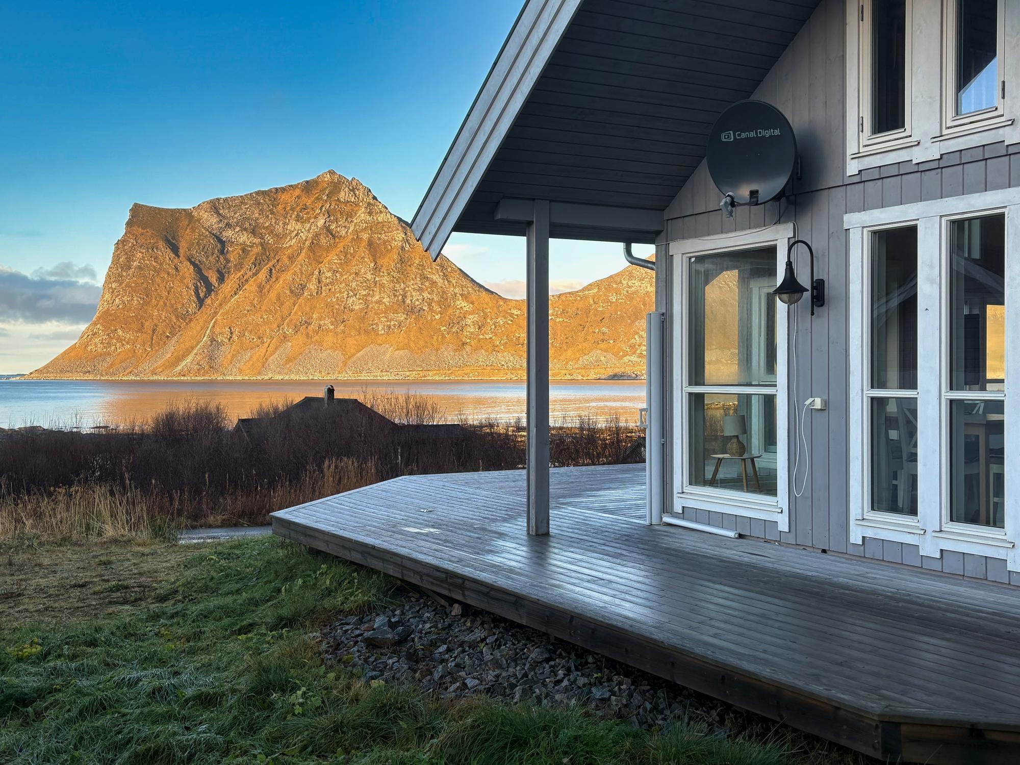 Cabin and mountain
